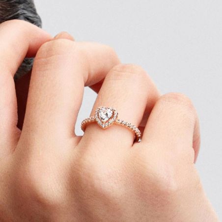 Bague femme PANDORA Cœur Surélevé Scintillant 188421C02