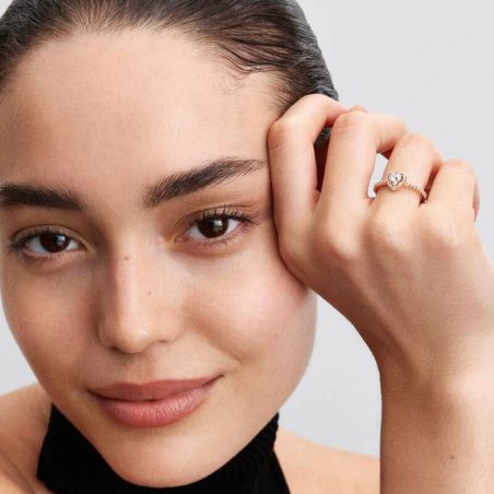 Bague femme pandora cœur surélevé scintillant 188421c02 – bagues tendances