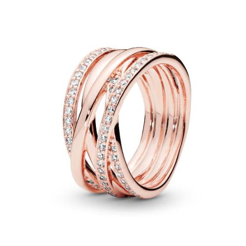 Bague Femme PANDORA Scintillante & Lignes Polies 180919CZ