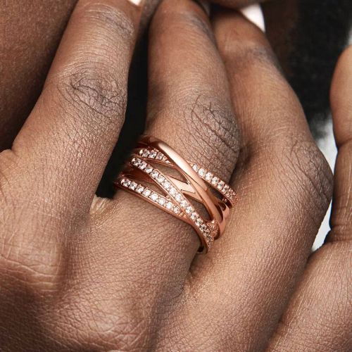 Bague Femme PANDORA Scintillante & Lignes Polies 180919CZ