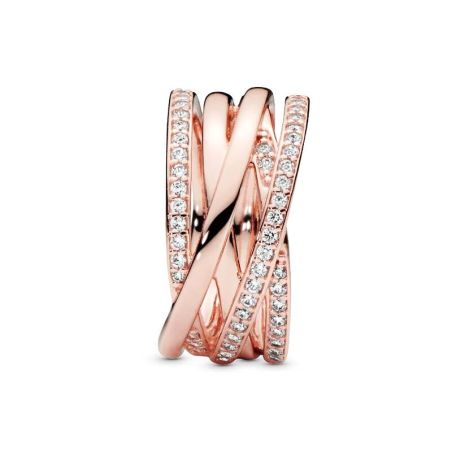 Bague femme pandora scintillante &amp; lignes polies 180919cz – bagues tendances