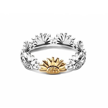 Bague femme pandora anneau demi-éternité tournesols bimatière 164702c00 – bagues tendances
