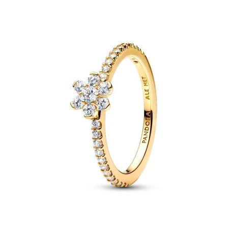 Bague femme pandora fleur scintillante doré164499c01 – bagues tendances