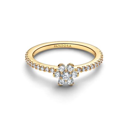 Bague femme pandora fleur scintillante doré164499c01 – bagues tendances