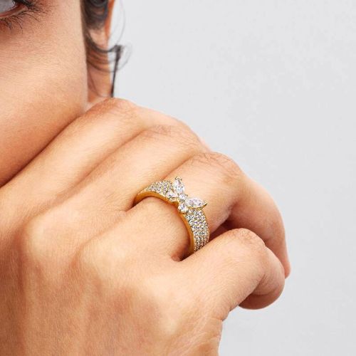 Bague Femme PANDORA Cocktail Papillon Scintillant Dorée 164270C01