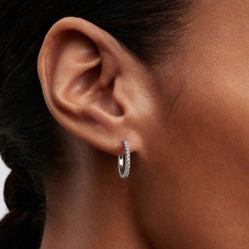 Boucles d'Oreilles Femme PANDORA Mini Créoles Scintillantes 294649C01