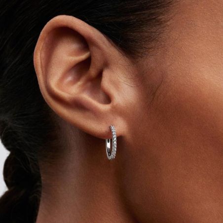 Boucles d'Oreilles Femme PANDORA Mini Créoles Scintillantes 294649C01
