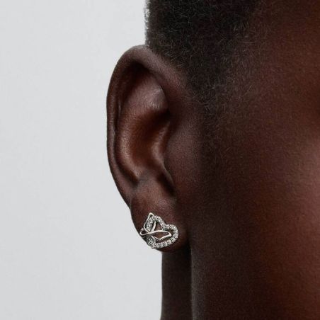 Clous d’Oreilles Femme PANDORA Cœur et Papillon Entrelacés 294476C01