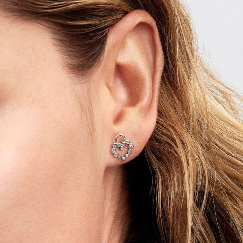 Clous d’Oreilles Femme PANDORA Cadenas Cœur Scintillant 294419C01