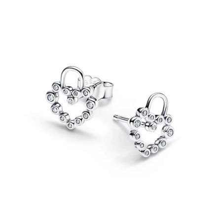 Clous d’oreilles femme pandora cadenas cœur scintillant 294419c01 – boucles d'oreilles tendances