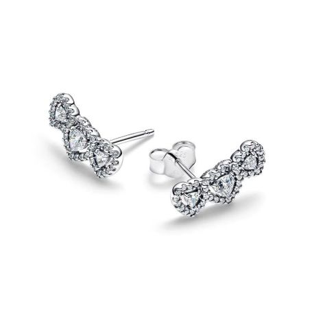 Clous d’oreilles femme pandora trilogie de cœurs et halo 294411c01 – boucles d'oreilles tendances