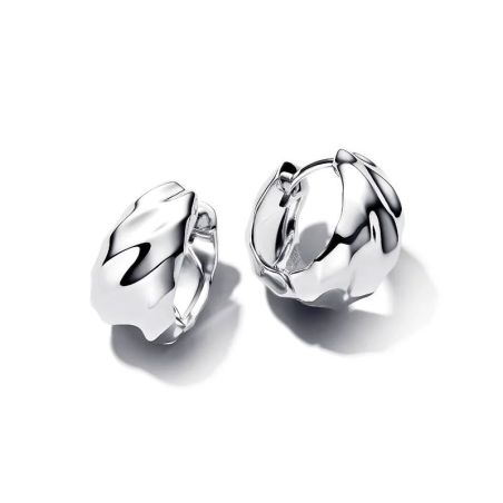 Boucles d'oreilles femme petites créoles pandora ondulées 293874c00 – boucles d'oreilles tendances