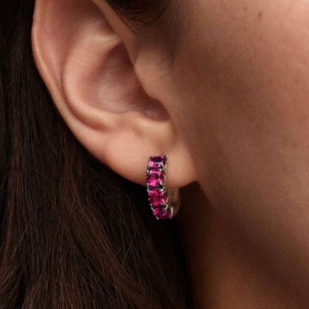 Boucles d'Oreilles Femme PANDORA Créoles Roses 293851C02