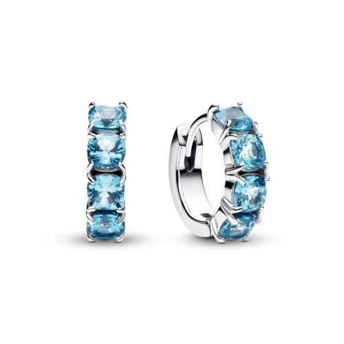 Boucles d'Oreilles Femme PANDORA Créoles Bleu Clair 293851C01