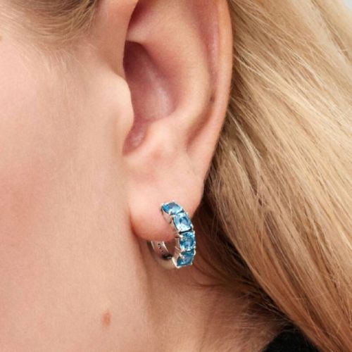 Boucles d'Oreilles Femme PANDORA Créoles Bleu Clair 293851C01