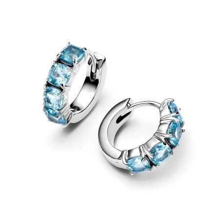 Boucles d'oreilles femme pandora créoles bleu clair 293851c01 – boucles d'oreilles tendances