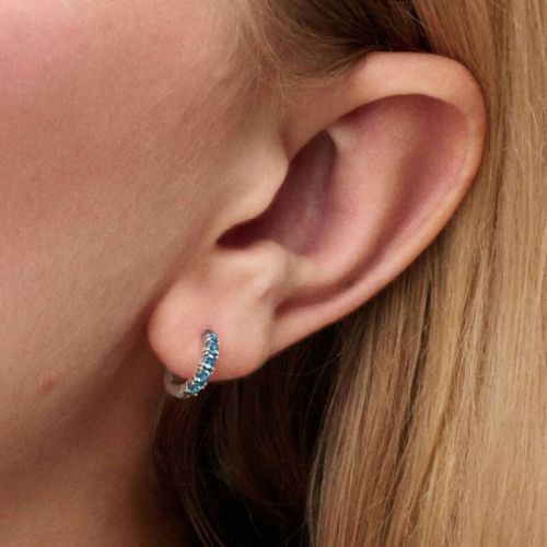 Boucles d’Oreilles Femme PANDORA Huggies Bleu Clair 293849C01