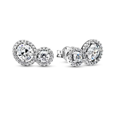 Clous d'oreilles femme pandora halo embrace 293774c01 – boucles d'oreilles tendances