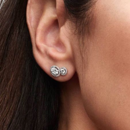 Clous d'Oreilles Femme PANDORA Halo Embrace 293774C01