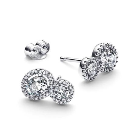 Clous d'oreilles femme pandora halo embrace 293774c01 – boucles d'oreilles tendances