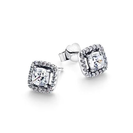 Clous d'oreilles femme pandora halo scintillants 293551c02 – boucles d'oreilles tendances