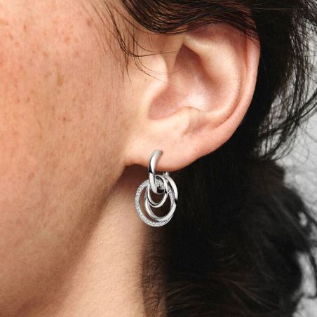 Boucles d'Oreilles Femme PANDORA Créoles Cercles Ma Famille Pour Toujours 291156C01
