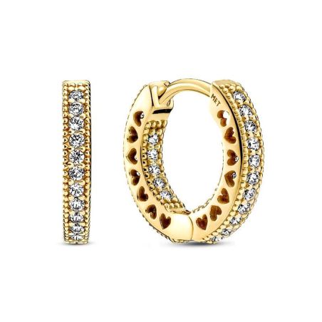 Boucles d'Oreilles Femme PANDORA Créoles Cœur Pavé 266317C01