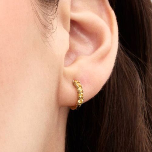 Boucles d’Oreilles Femme PANDORA Huggies Jaunes 263849C01
