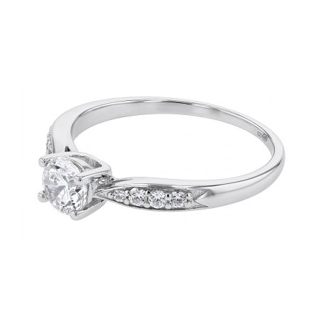 Bague femme solitaire accompagné argent 925/1000 et oxydes edo70100034 – solitaires femme