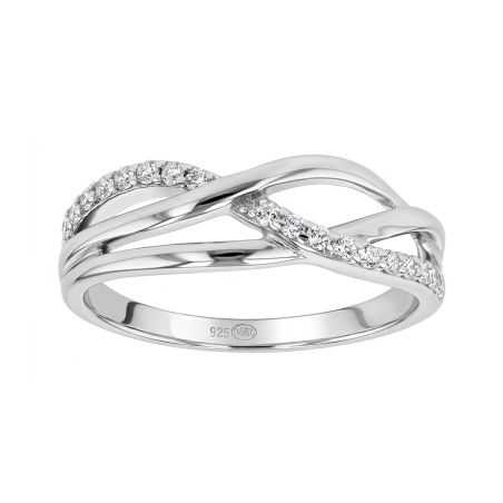 Bague femme entrelacée argent 925/1000 et oxydes edo70100051 – toutes nos bagues femme