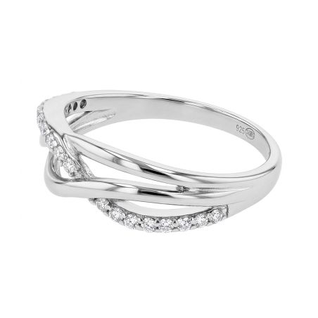 Bague femme entrelacée argent 925/1000 et oxydes edo70100051 – toutes nos bagues femme