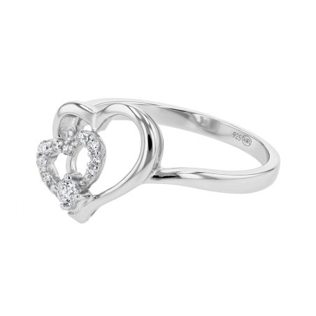 Bague femme cœurs argent 925/1000 et oxydes edo70100061 – solitaires femme