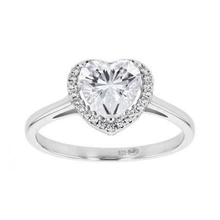Bague femme cœur argent 925/1000 et oxydes edo70100076 – solitaires femme