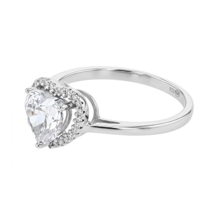 Bague femme cœur argent 925/1000 et oxydes edo70100076 – solitaires femme