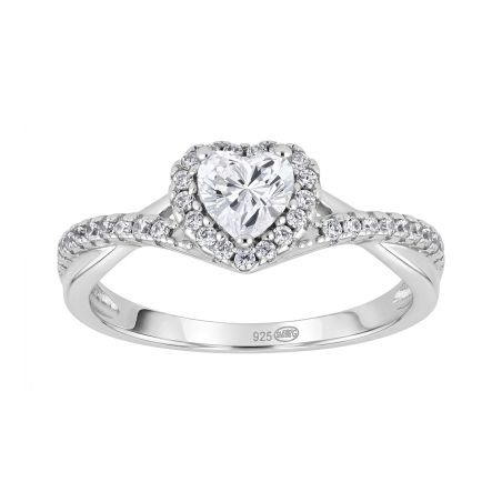 Bague femme cœur argent 925/1000 et oxydes edo70100077 – solitaires femme