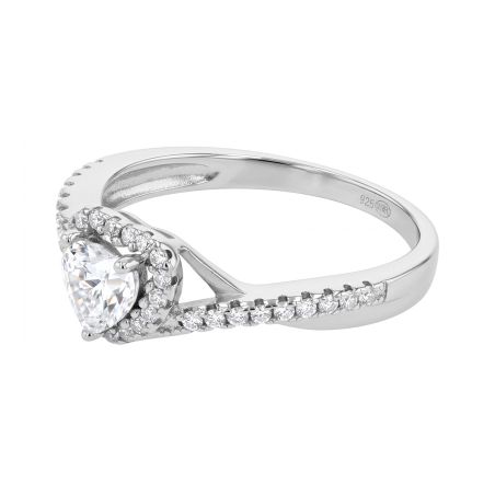 Bague femme cœur argent 925/1000 et oxydes edo70100077 – solitaires femme