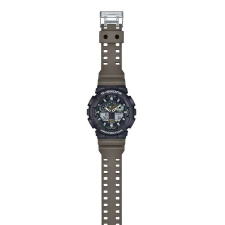 Montre Homme CASIO G-Shock GA-100 Analogique-Digitale Grand Boîtier GA-100TU-1A3ER