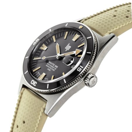 Montre homme lip manufacture nautic 666 automatique 200m élastomère beige 676054 – montres françaises