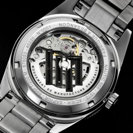 Montre homme lip manufacture nautic 666 automatique 200m acier cadran noir 676053 – montres françaises