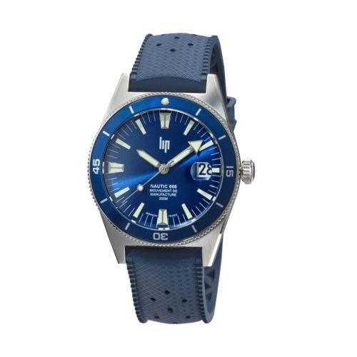Montre Homme LIP Manufacture Nautic 666 Automatique 200m Élastomère Bleu 676051