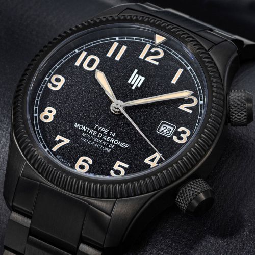 Montre Homme LIP Manufacture Type 14 41mm Automatique PVD Noir Acier 676033
