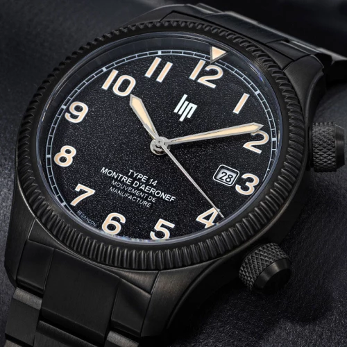 Montre Homme LIP Manufacture Type 14 41mm Automatique PVD Noir Acier 676033