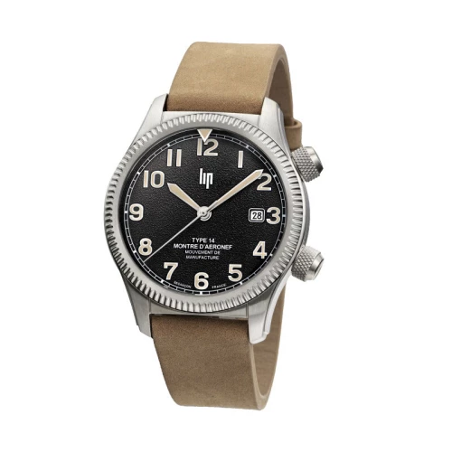 Montre Homme LIP Manufacture Type 14 41mm Automatique Cuir Nubuck Beige 676030