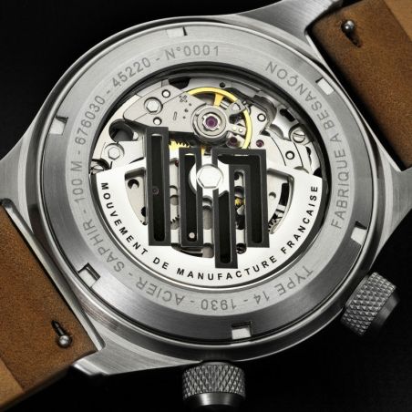 Montre homme lip manufacture type 14 41mm automatique cuir nubuck beige 676030 – montres françaises