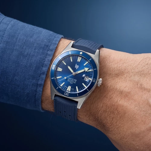 Montre Homme LIP Manufacture Nautic 666 Automatique 200m Élastomère Bleu 676051
