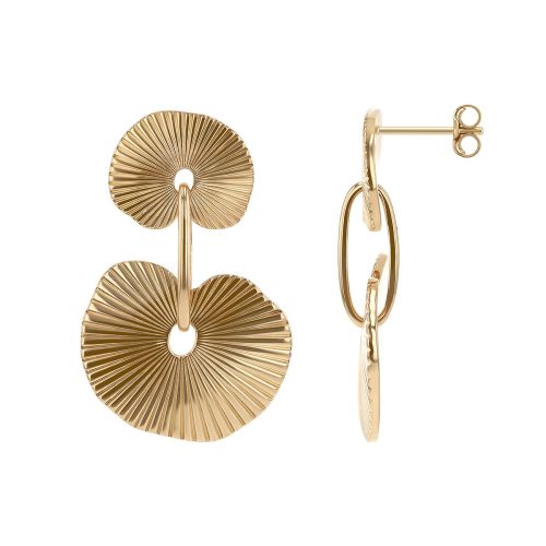 Boucles d'Oreilles Femme Pendantes Coquillages PLAQUE OR Jaune