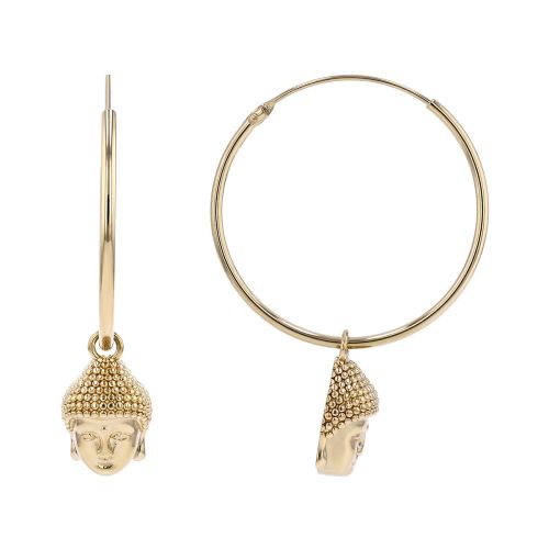 Boucles d'oreilles femme pendantes bouddha EDORA PLAQUE OR