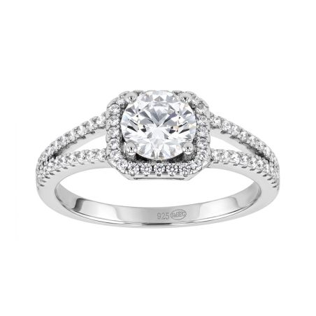 Bague femme solitaire argent 925/1000 et oxydes edo70100089 – solitaires femme