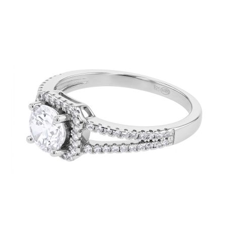 Bague femme solitaire argent 925/1000 et oxydes edo70100089 – solitaires femme