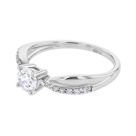 Bague femme solitaire accompagné argent 925/1000 et oxydes edo70100130 – bagues femme